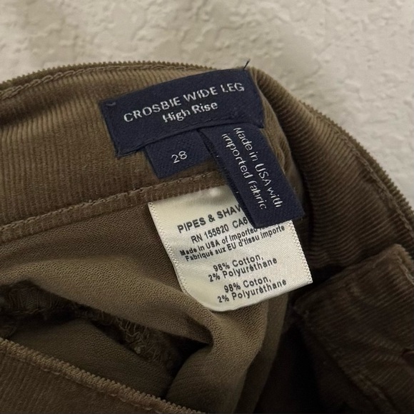 Veronica Beard Crosbie High Rise Wide Leg Corduroy Jeans Cypress Green Size 28 - Picture 8 of 9